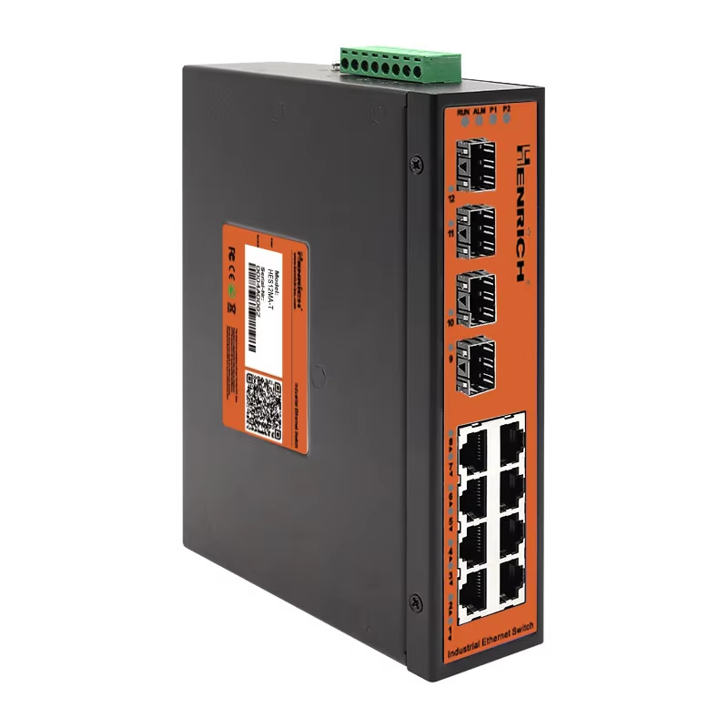 Henrich HES12MA-T-4GSFPB 12-port (8x100Mbps/4x1000Mbps) Full Layer 2 Industrial Managed Ethernet Switch