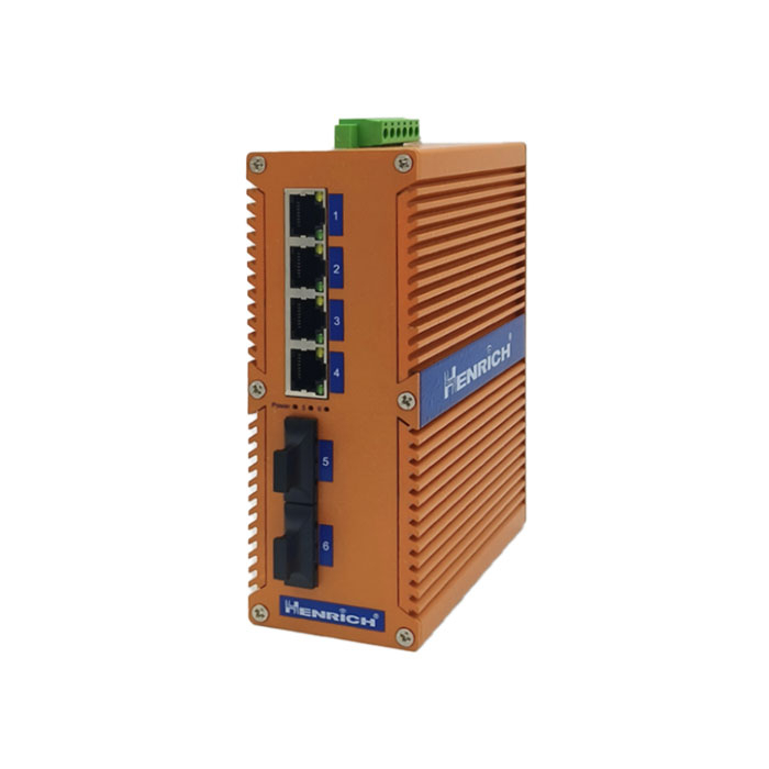 Henrich HES6A-Z-2SC 6-port (with 2 Optical Fiber Ports) Din-rail Unmanaged Ethernet Switch