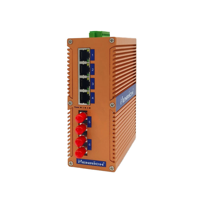 Henrich HES6A-Z-2ST 6-port (with 2 Optical Fiber Ports) Din-rail Unmanaged Ethernet Switch