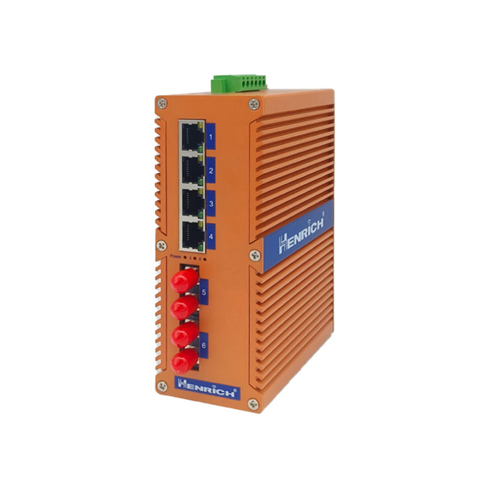 Henrich HES6GA-Z-2SST 6-port (with 2 Optical Fiber Ports) Full Gigabit Din-rail Unmanaged Ethernet Switch