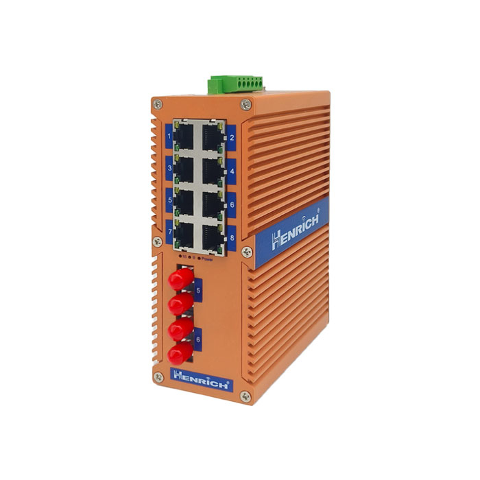 A picture of Henrich HES10B-Z-2GSST 10-port Din-rail Unmanaged Ethernet Switch