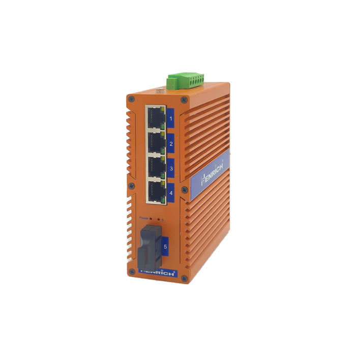 A picture of Henrich HES5GA-Z-SC 5-port Full Gigabit Din-rail Unmanaged Ethernet Switch