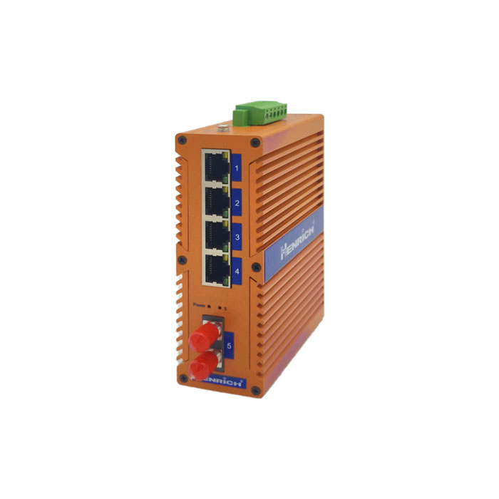 A picture of Henrich HES5GA-Z-ST 5-port Full Gigabit Din-rail Unmanaged Ethernet Switch