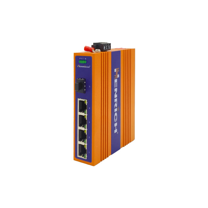 A picture of Henrich HES5GB-Y-SFP 5-port Full Gigabit Din-rail Unmanaged Ethernet Switch