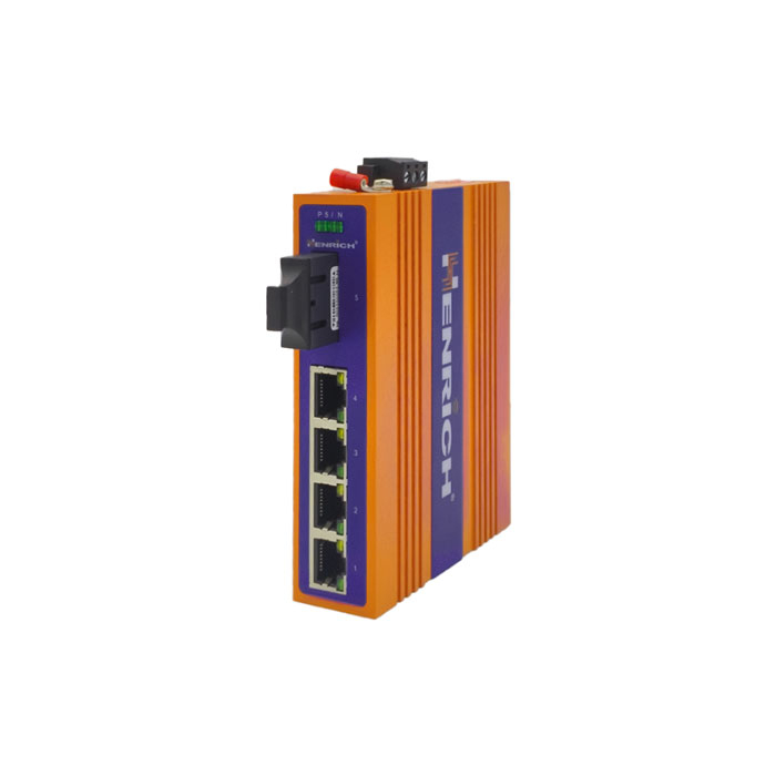 A picture of Henrich HES5GB-Y-SSC 5-port Full Gigabit Din-rail Unmanaged Ethernet Switch