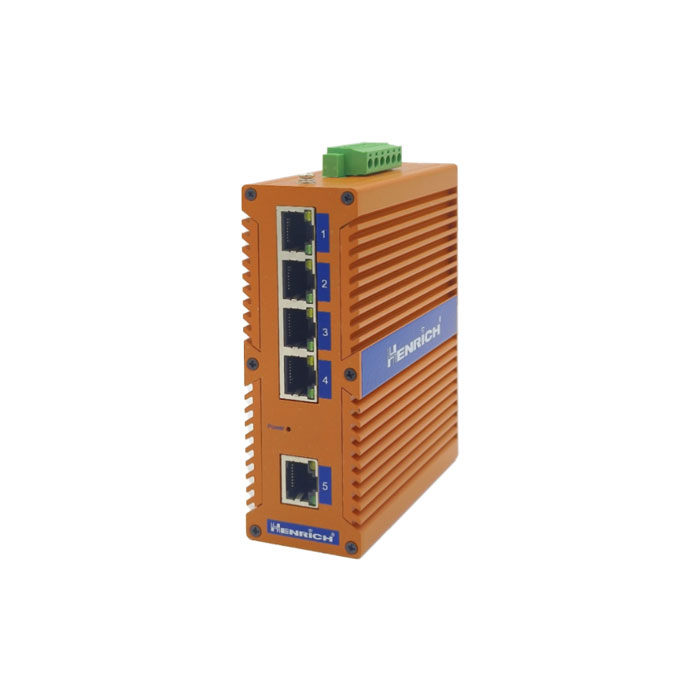 A picture of Henrich HES5A-Z 5-port Din-rail Unmanaged Ethernet Switch