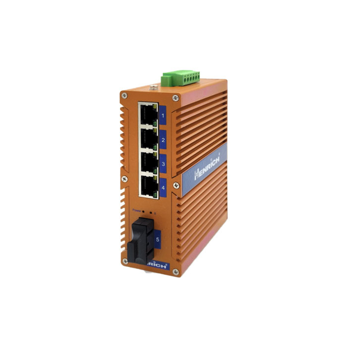 A picture of Henrich HES5A-Z-SC 5-port Din-rail Unmanaged Ethernet Switch