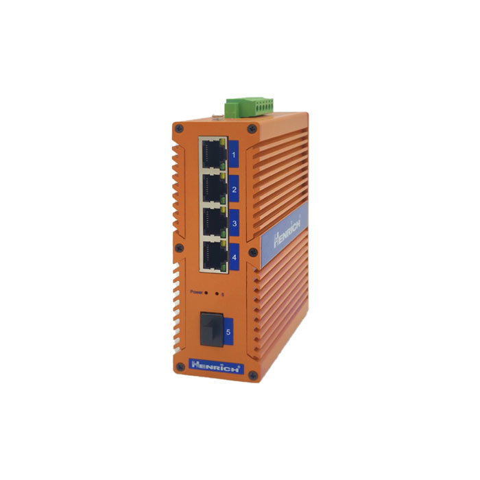 A picture of Henrich HES5A-Z-SFP 5-port Din-rail Unmanaged Ethernet Switch