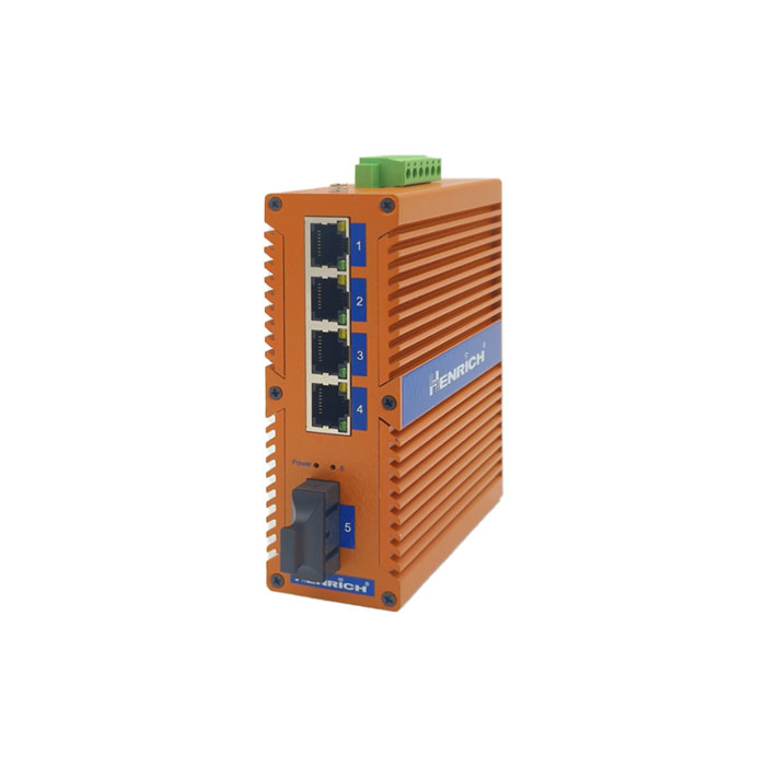 A picture of Henrich HES5A-Z-SSC 5-port Din-rail Unmanaged Ethernet Switch