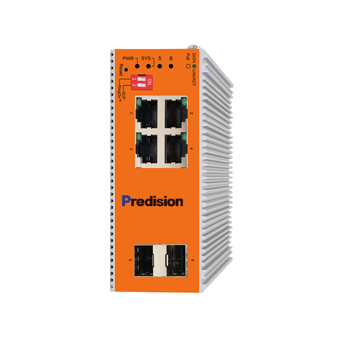Predision HES6GMA-W-4E-2SFPB 6-port Gigabit Full Layer 2 Industrial Managed PoE Ethernet Switch
