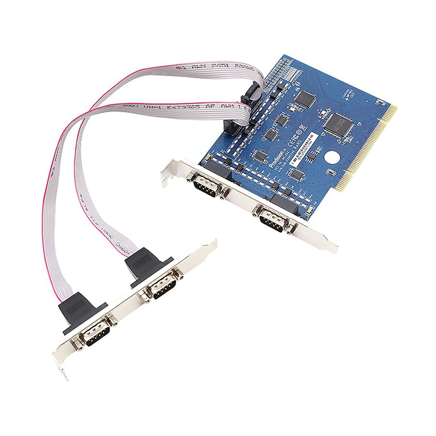 A picture of Predision HEMSA-T-005 PCI to 4-port RS-232 Multi-serial Card