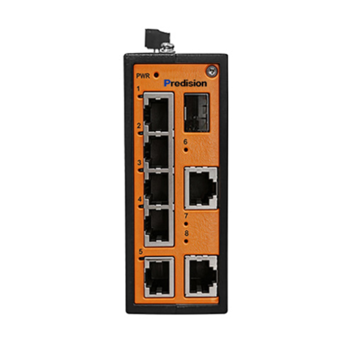 A picture of 8-port Din-rail Unmanaged Ethernet Switches
